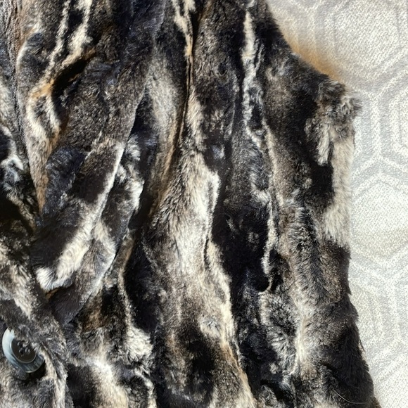 VINE STREET “Melange” Faux Fur Brown Cream Black Vest Sz: M - Picture 11 of 14